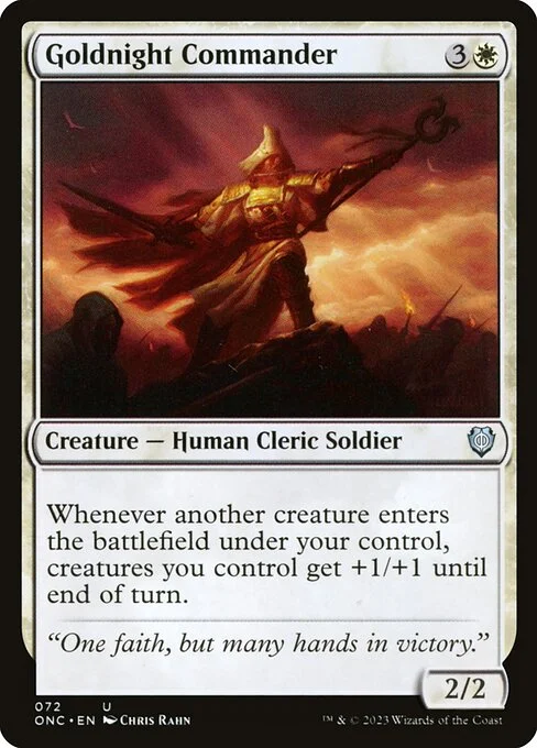 Goldnight Commander, carta Magic di tipo Creature — Human Cleric Soldier illustrata da Chris Rahn