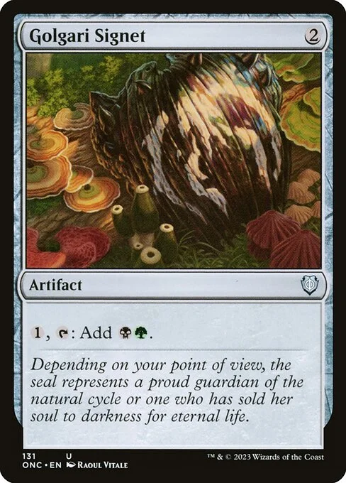 Golgari Signet, carta Magic di tipo Artifact illustrata da Raoul Vitale