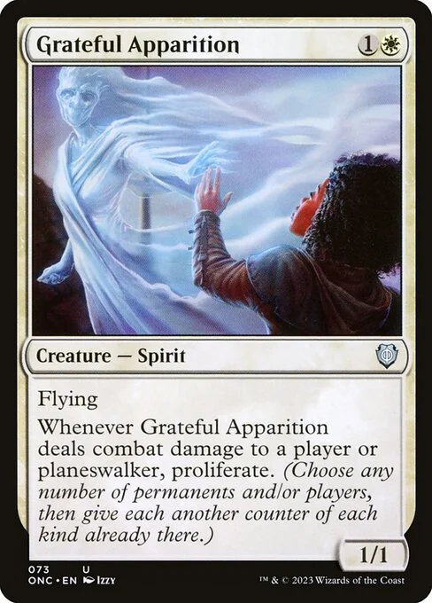 Grateful Apparition, carta Magic di tipo Creature — Spirit illustrata da Izzy