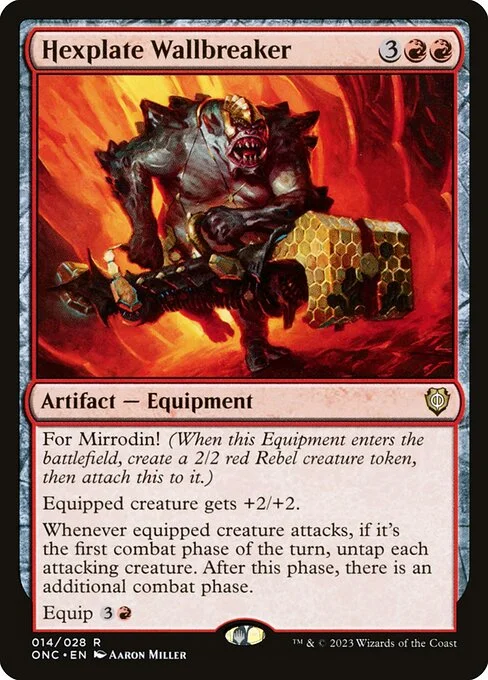 Hexplate Wallbreaker, carta Magic di tipo Artifact — Equipment illustrata da Aaron Miller