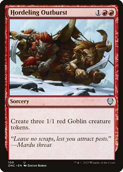 Hordeling Outburst, carta Magic di tipo Sorcery illustrata da Zoltan Boros
