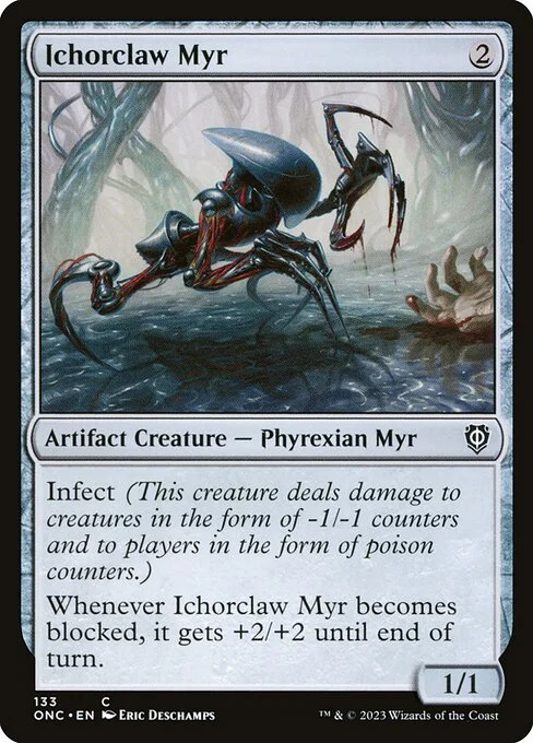 Ichorclaw Myr, carta Magic di tipo Artifact Creature — Phyrexian Myr illustrata da Eric Deschamps