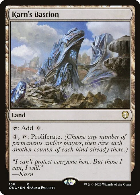 Karn's Bastion, carta Magic di tipo Land illustrata da Adam Paquette
