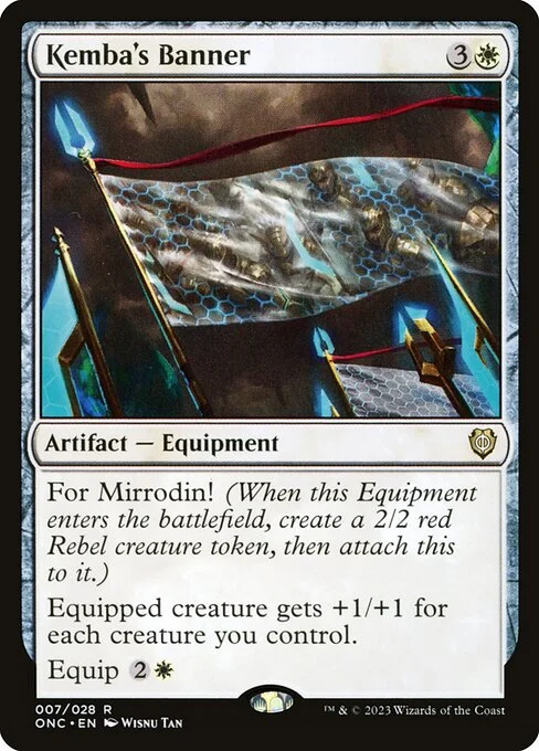 Kemba's Banner, carta Magic di tipo Artifact — Equipment illustrata da Wisnu Tan