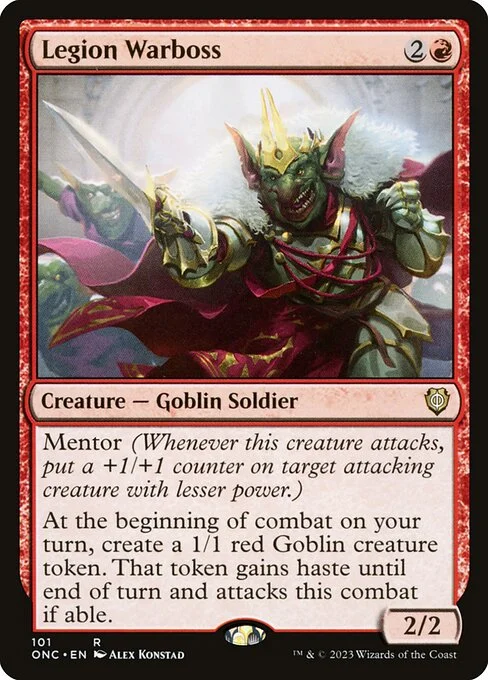 Legion Warboss, carta Magic di tipo Creature — Goblin Soldier illustrata da Alex Konstad