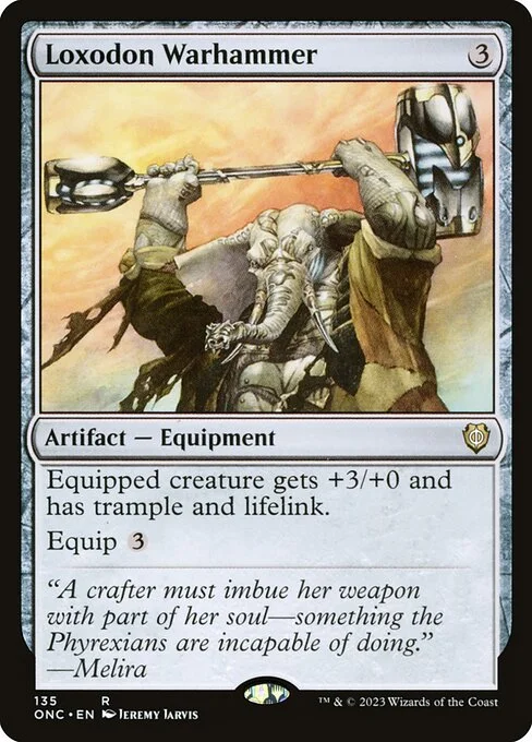 Loxodon Warhammer, carta Magic di tipo Artifact — Equipment illustrata da Jeremy Jarvis