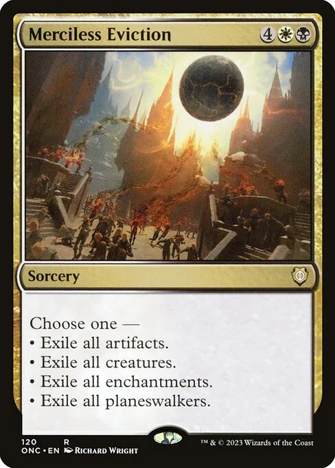 Merciless Eviction, carta Magic di tipo Sorcery illustrata da Richard Wright