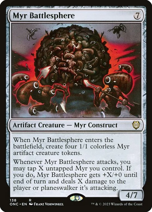 Myr Battlesphere, carta Magic di tipo Artifact Creature — Myr Construct illustrata da Franz Vohwinkel