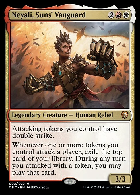 Neyali, Suns' Vanguard, carta Magic di tipo Legendary Creature — Human Rebel illustrata da Bryan Sola