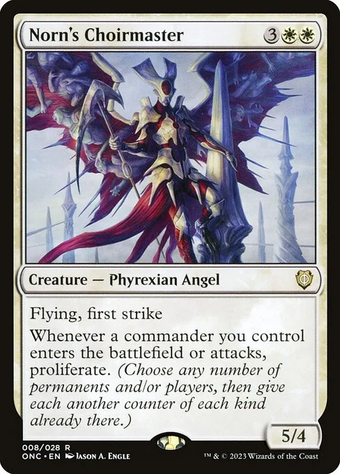Norn's Choirmaster, carta Magic di tipo Creature — Phyrexian Angel illustrata da Jason A. Engle