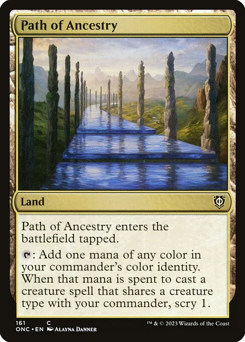 Path of Ancestry, carta Magic di tipo Land illustrata da Alayna Danner