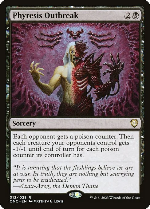 Phyresis Outbreak, carta Magic di tipo Sorcery illustrata da Matthew G. Lewis