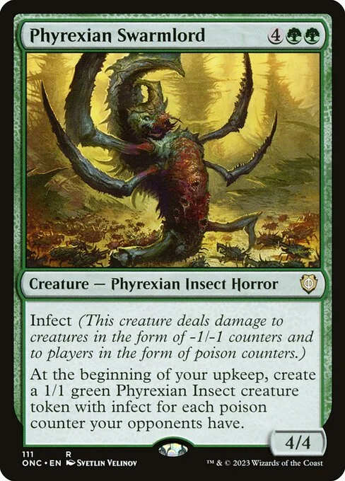 Phyrexian Swarmlord, carta Magic di tipo Creature — Phyrexian Insect Horror illustrata da Svetlin Velinov