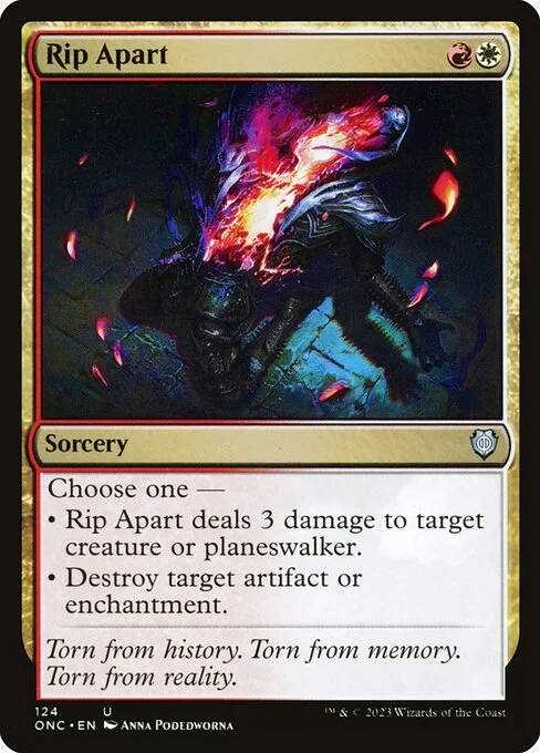 Rip Apart, carta Magic di tipo Sorcery illustrata da Anna Podedworna