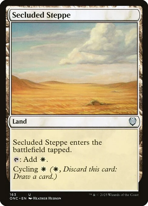 Secluded Steppe, carta Magic di tipo Land illustrata da Heather Hudson