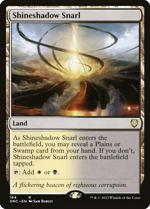 Shineshadow Snarl, carta Magic di tipo Land illustrata da Sam Burley