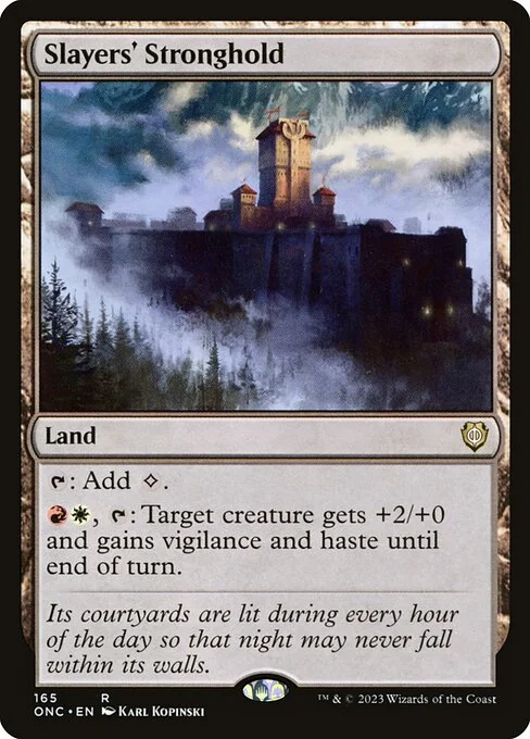 Slayers' Stronghold, carta Magic di tipo Land illustrata da Karl Kopinski