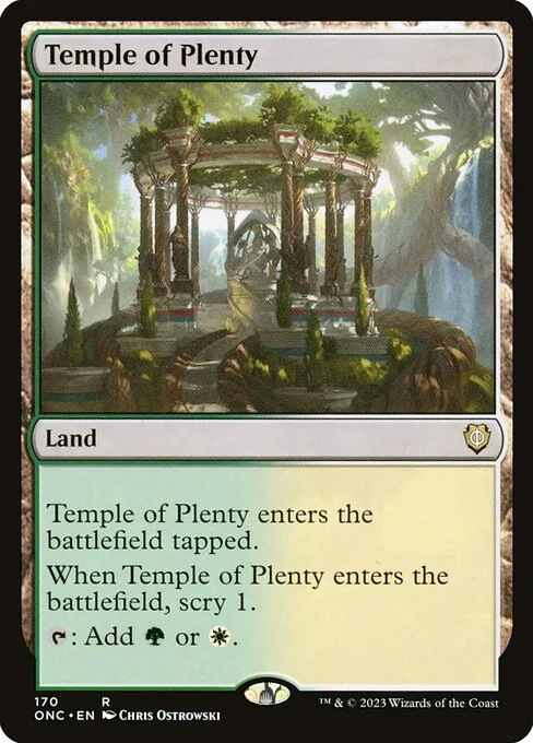 Temple of Plenty, carta Magic di tipo Land illustrata da Chris Ostrowski