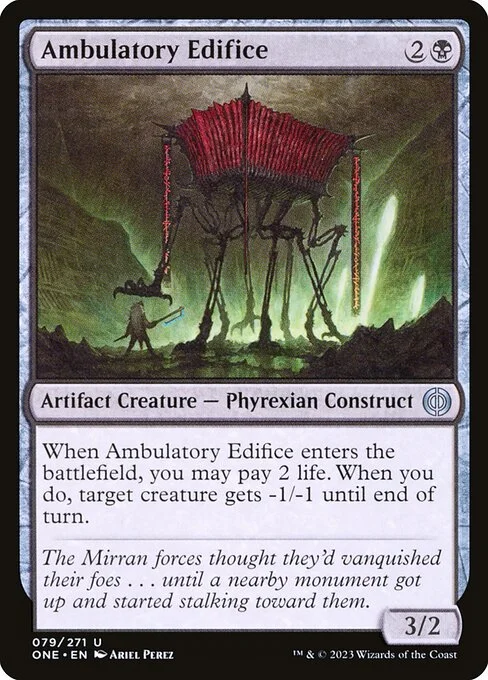Ambulatory Edifice, carta Magic di tipo Artifact Creature — Phyrexian Construct illustrata da Ariel Perez