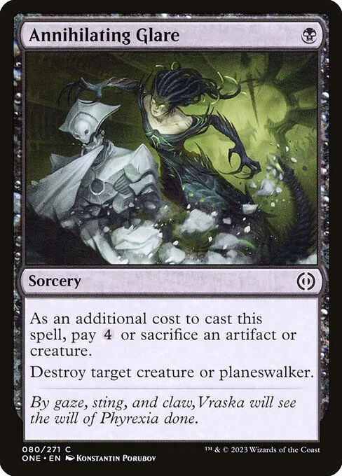 Annihilating Glare, carta Magic di tipo Sorcery illustrata da Konstantin Porubov
