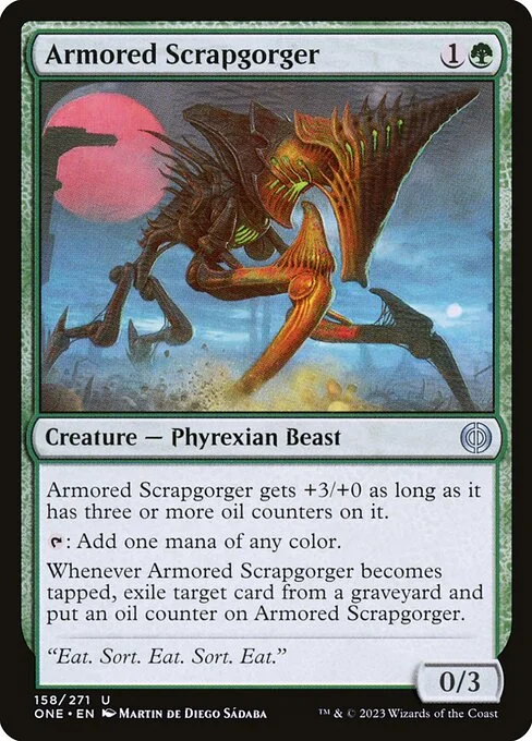 Armored Scrapgorger, carta Magic di tipo Creature — Phyrexian Beast illustrata da Martin de Diego Sádaba
