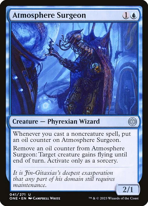 Atmosphere Surgeon, carta Magic di tipo Creature — Phyrexian Wizard illustrata da Campbell White