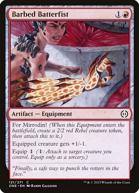 Barbed Batterfist, carta Magic di tipo Artifact — Equipment illustrata da Randy Gallegos