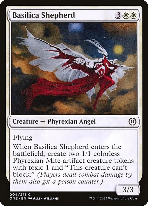 Basilica Shepherd, carta Magic di tipo Creature — Phyrexian Angel illustrata da Allen Williams