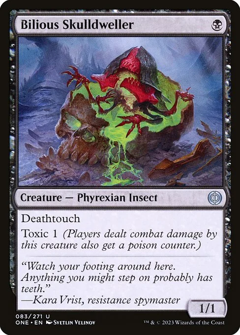 Bilious Skulldweller, carta Magic di tipo Creature — Phyrexian Insect illustrata da Svetlin Velinov