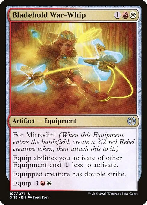 Bladehold War-Whip, carta Magic di tipo Artifact — Equipment illustrata da Tony Foti