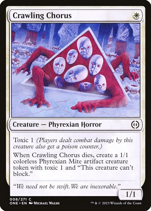 Crawling Chorus, carta Magic di tipo Creature — Phyrexian Horror illustrata da Michael Walsh