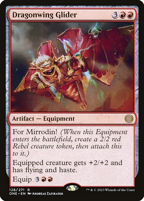 Dragonwing Glider, carta Magic di tipo Artifact — Equipment illustrata da Andreas Zafiratos