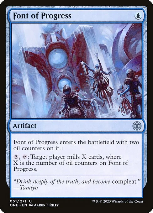 Font of Progress, carta Magic di tipo Artifact illustrata da Aaron J. Riley