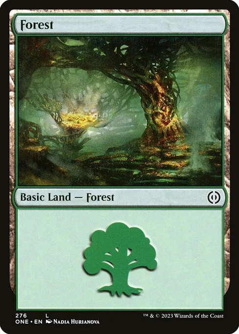 Forest, carta Magic di tipo Basic Land — Forest illustrata da Nadia Hurianova