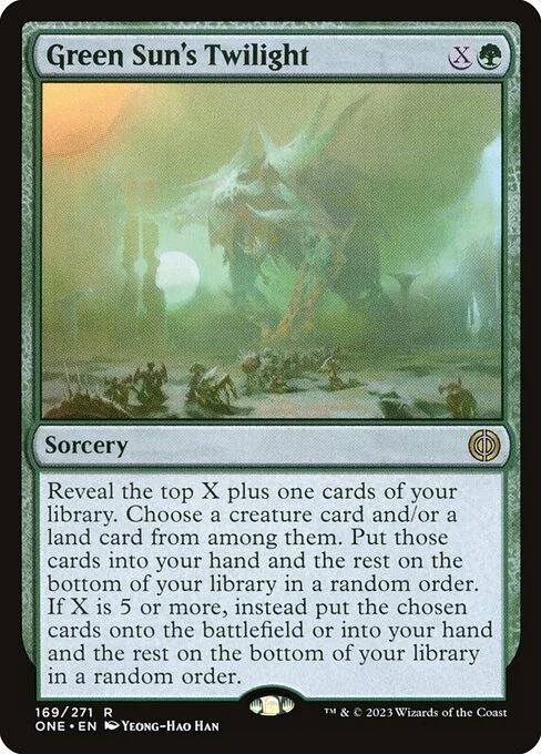 Green Sun's Twilight, carta Magic di tipo Sorcery illustrata da Yeong-Hao Han