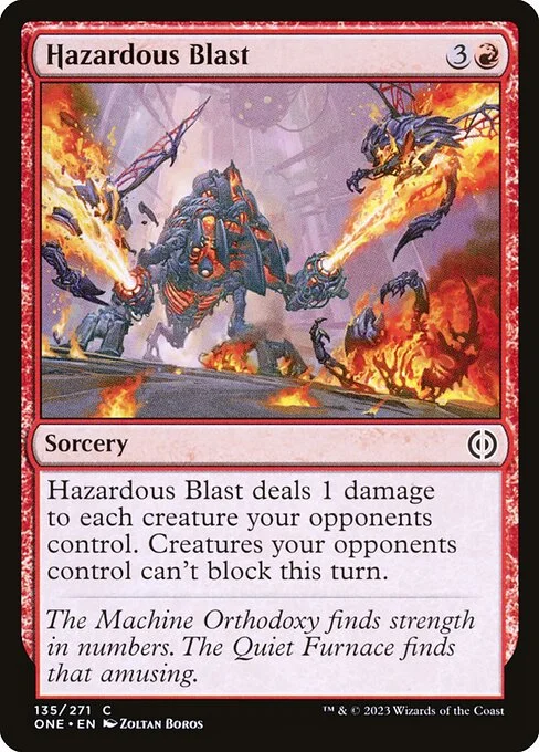Hazardous Blast, carta Magic di tipo Sorcery illustrata da Zoltan Boros