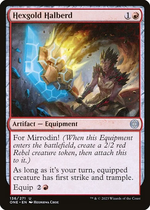 Hexgold Halberd, carta Magic di tipo Artifact — Equipment illustrata da Heonhwa