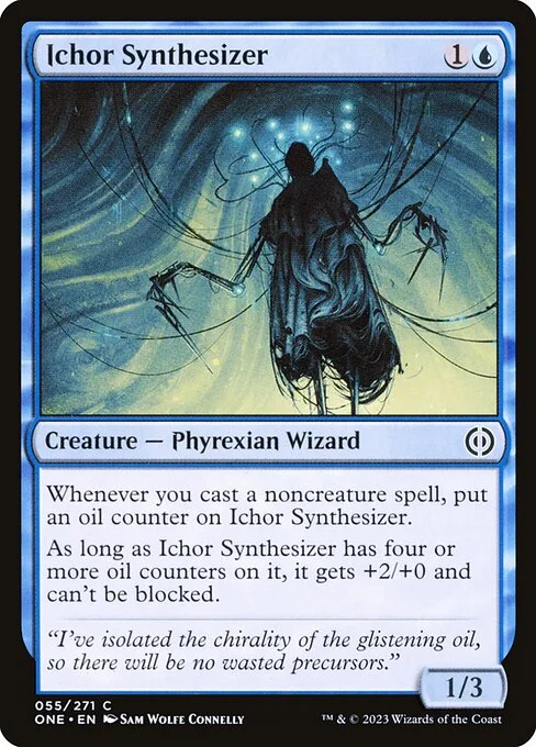 Ichor Synthesizer, carta Magic di tipo Creature — Phyrexian Wizard illustrata da Sam Wolfe Connelly