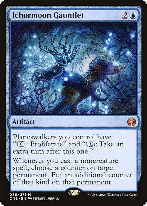 Ichormoon Gauntlet, carta Magic di tipo Artifact illustrata da Tiffany Turrill