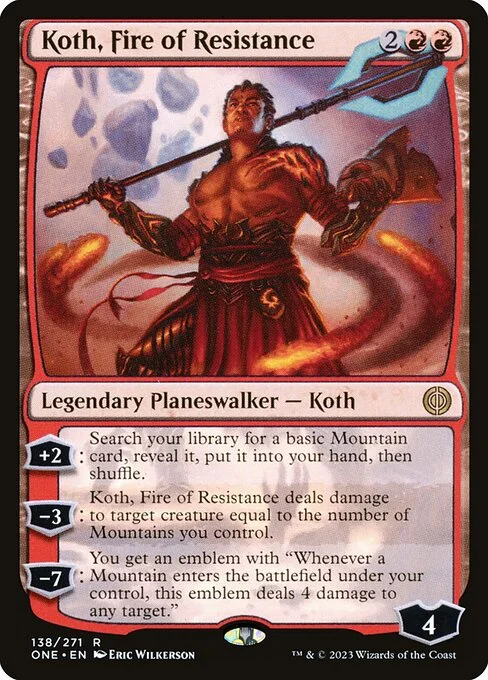 Koth, Fire of Resistance, carta Magic di tipo Legendary Planeswalker — Koth illustrata da Eric Wilkerson