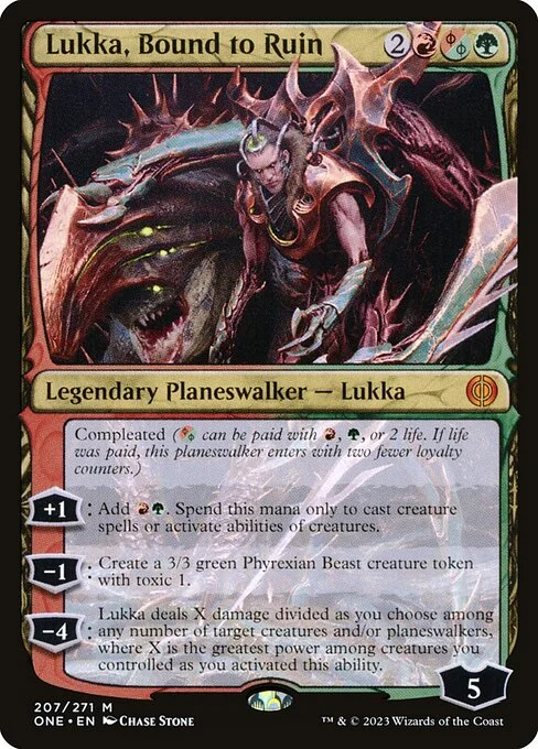 Lukka, Bound to Ruin, carta Magic di tipo Legendary Planeswalker — Lukka illustrata da Chase Stone