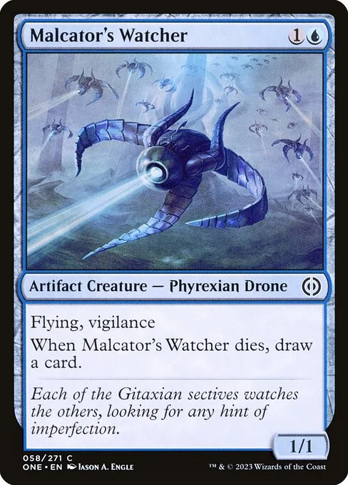 Malcator's Watcher, carta Magic di tipo Artifact Creature — Phyrexian Drone illustrata da Jason A. Engle
