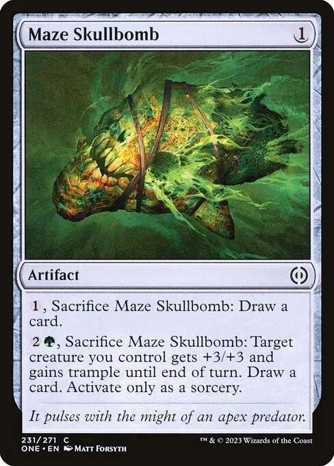 Maze Skullbomb, carta Magic di tipo Artifact illustrata da Matt Forsyth