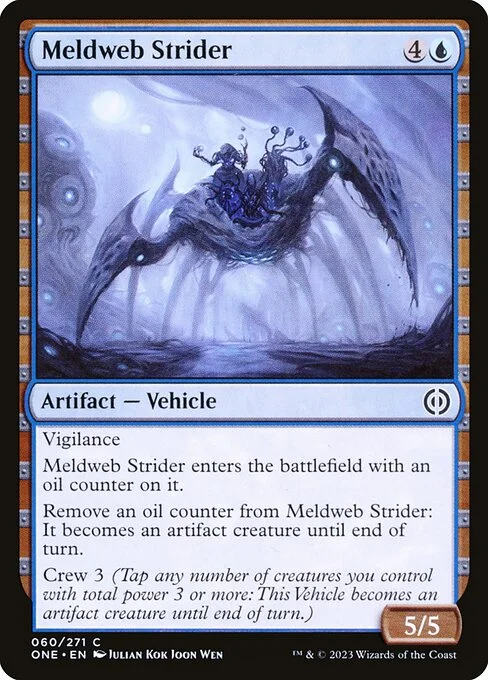 Meldweb Strider, carta Magic di tipo Artifact — Vehicle illustrata da Julian Kok Joon Wen