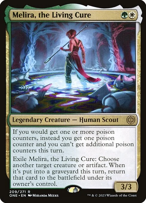 Melira, the Living Cure, carta Magic di tipo Legendary Creature — Human Scout illustrata da Miranda Meeks
