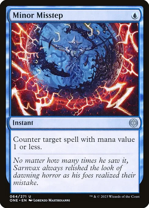 Minor Misstep, carta Magic di tipo Instant illustrata da Lorenzo Mastroianni