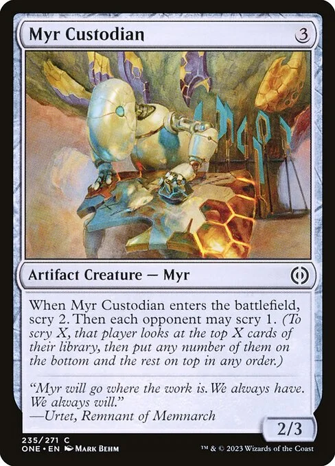 Myr Custodian, carta Magic di tipo Artifact Creature — Myr illustrata da Mark Behm