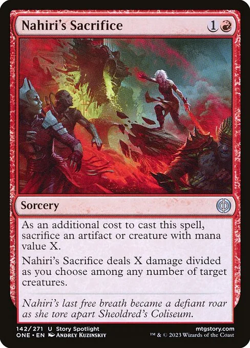 Nahiri's Sacrifice, carta Magic di tipo Sorcery illustrata da Andrey Kuzinskiy