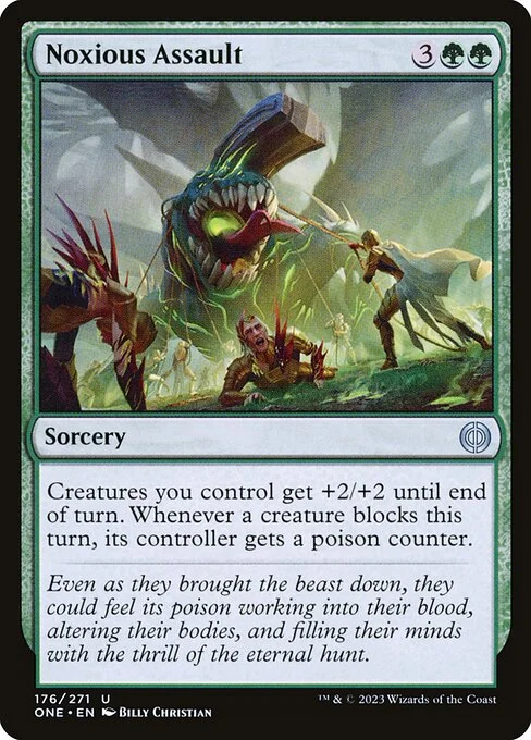 Noxious Assault, carta Magic di tipo Sorcery illustrata da Billy Christian