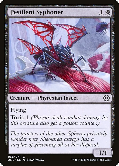 Pestilent Syphoner, carta Magic di tipo Creature — Phyrexian Insect illustrata da Brian Valeza